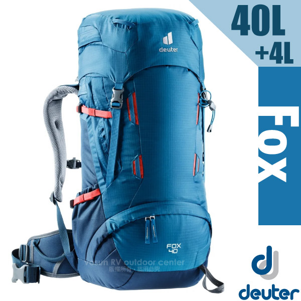 【德國 Deuter】Fox 40+4L 專業輕量拔熱透氣背包(大容量設計+Vari Quick速調肩帶系統)_3611221 藍/深藍✿30E010